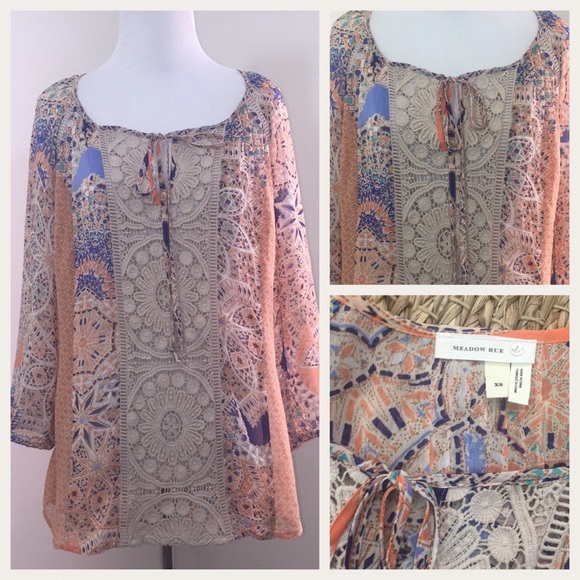 Anthropologie Roselle Printed Peasant Tunic - Picture 2 of 8